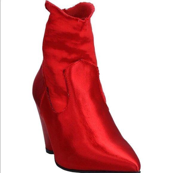 DIVINE FOLLIE red  comfort Ankle boots. Satin shoes - Picture 1 of 4